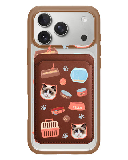 iPhone Magnetic Wallet Case - Pet Grid Kitty Cozy Corner