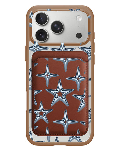 iPhone Magnetic Wallet Case - Chrome Star