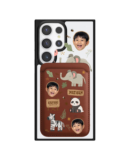 Android Magnetic Wallet Case - Face Grid Safari 2.0