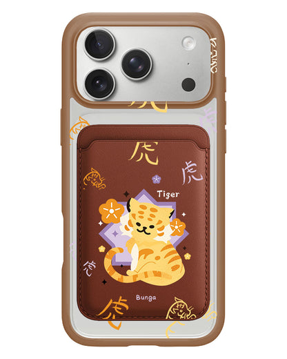 iPhone Magnetic Wallet Case - Tiger (Chinese Zodiac / Shio)
