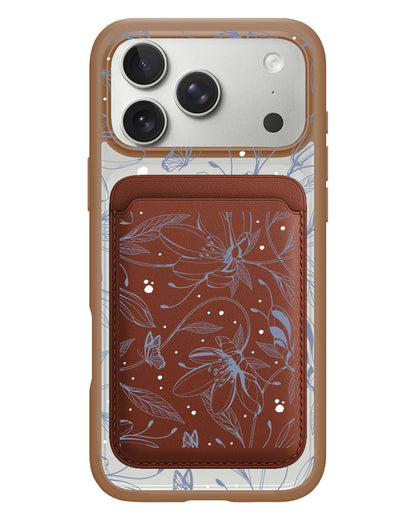 iPhone Magnetic Wallet Case - Sketchy Flower & Butterfly 2.0