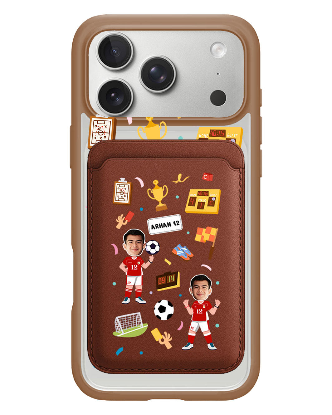 iPhone Magnetic Wallet Case - Face Grid Dream Soccer