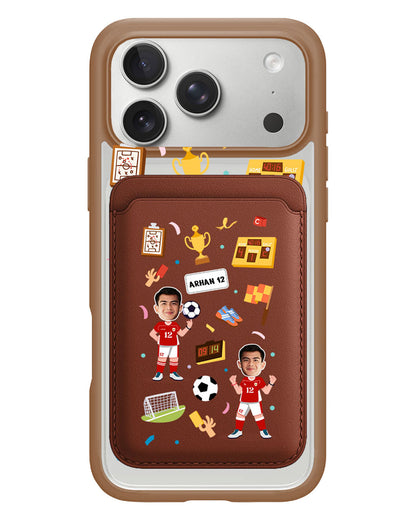 iPhone Magnetic Wallet Case - Face Grid Dream Soccer