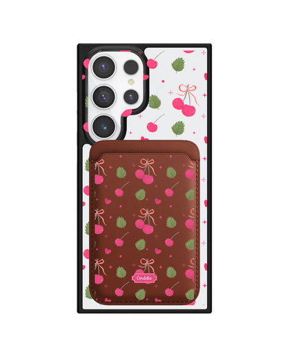 Android Magnetic Wallet Case - Coquette Cherry