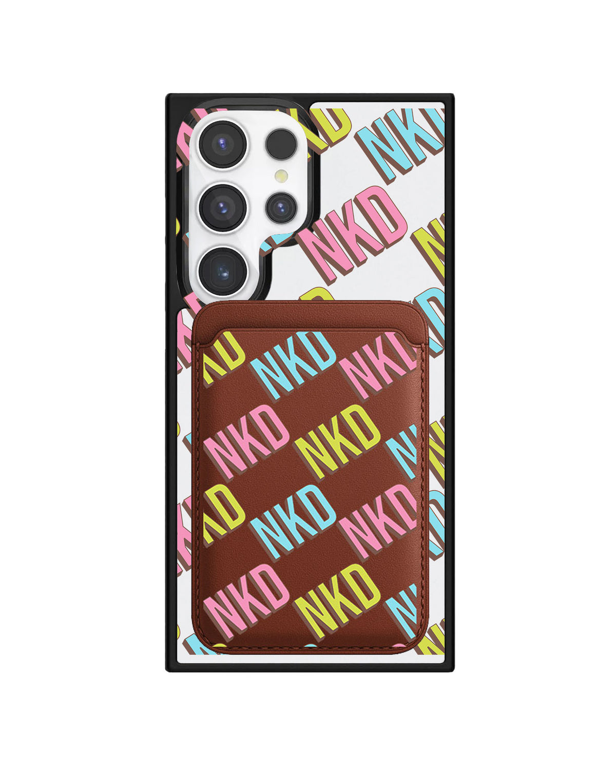 Android Magnetic Wallet Case - Diagonal Initial Monogram 3.0