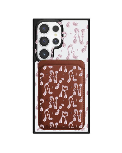 Android Magnetic Wallet Case - Pink Chrome Monogram 2.0