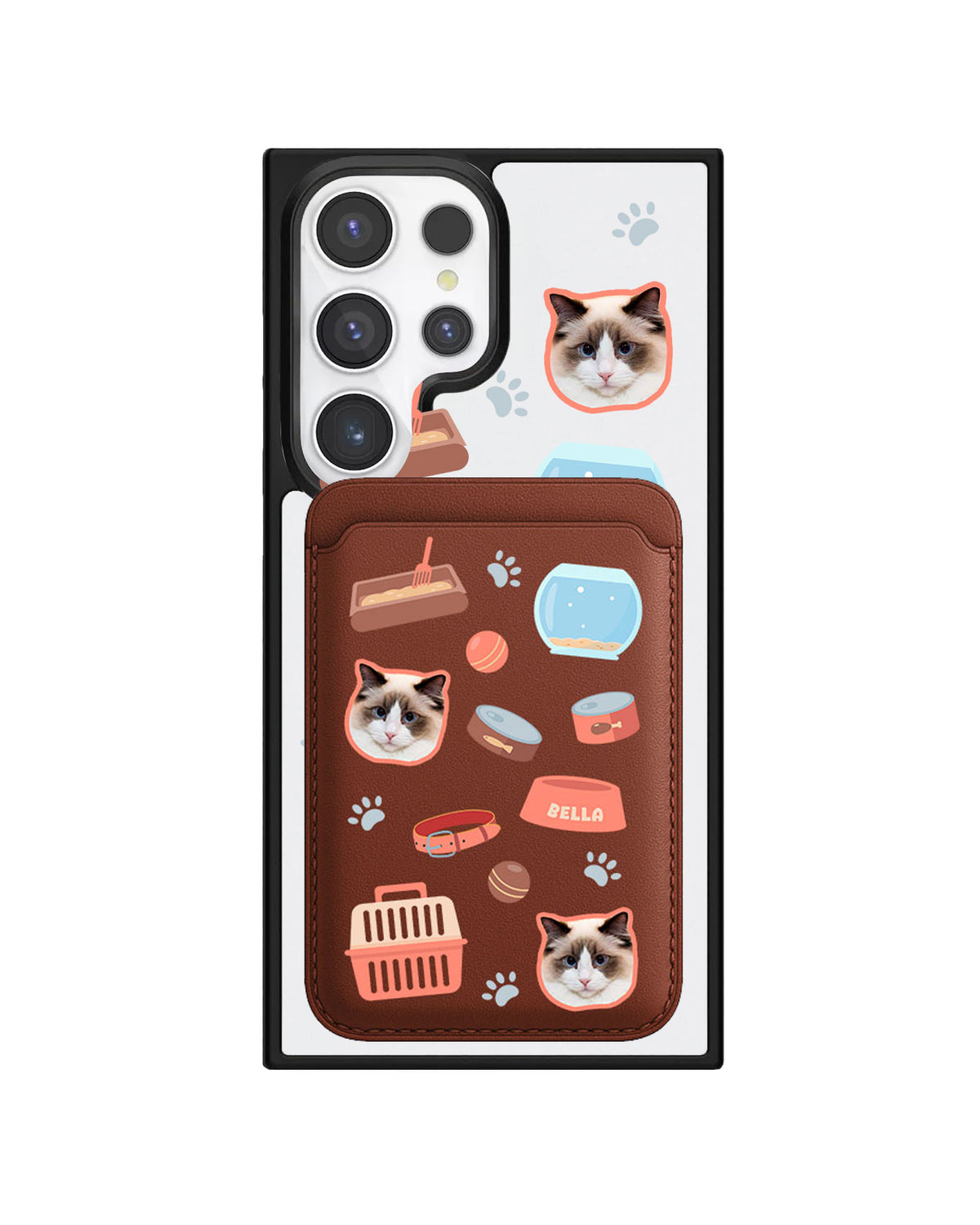 Android Magnetic Wallet Case - Pet Grid Kitty Cozy Corner
