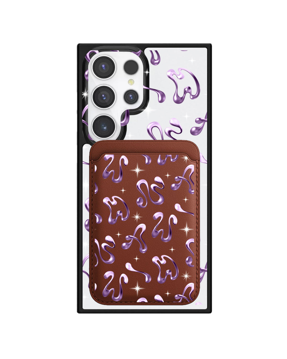 Android Magnetic Wallet Case - Chrome Monogram 4.0