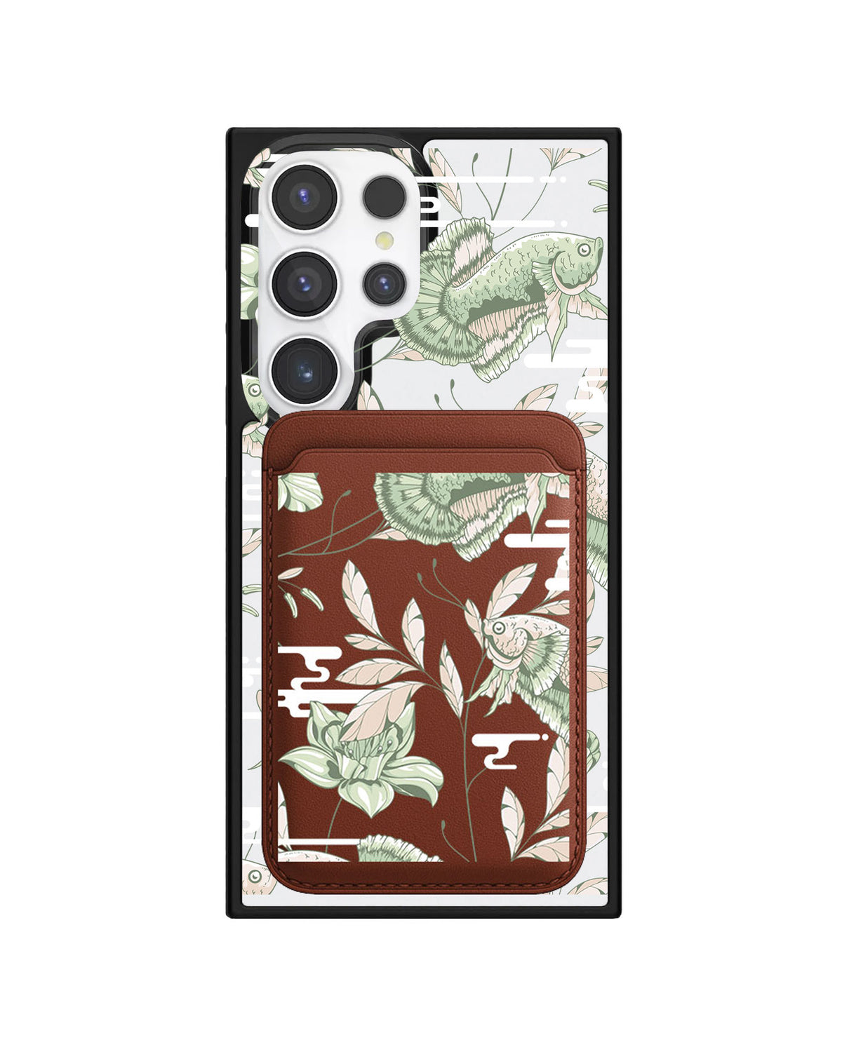 Android Magnetic Wallet Case - Fish & Floral 6.0