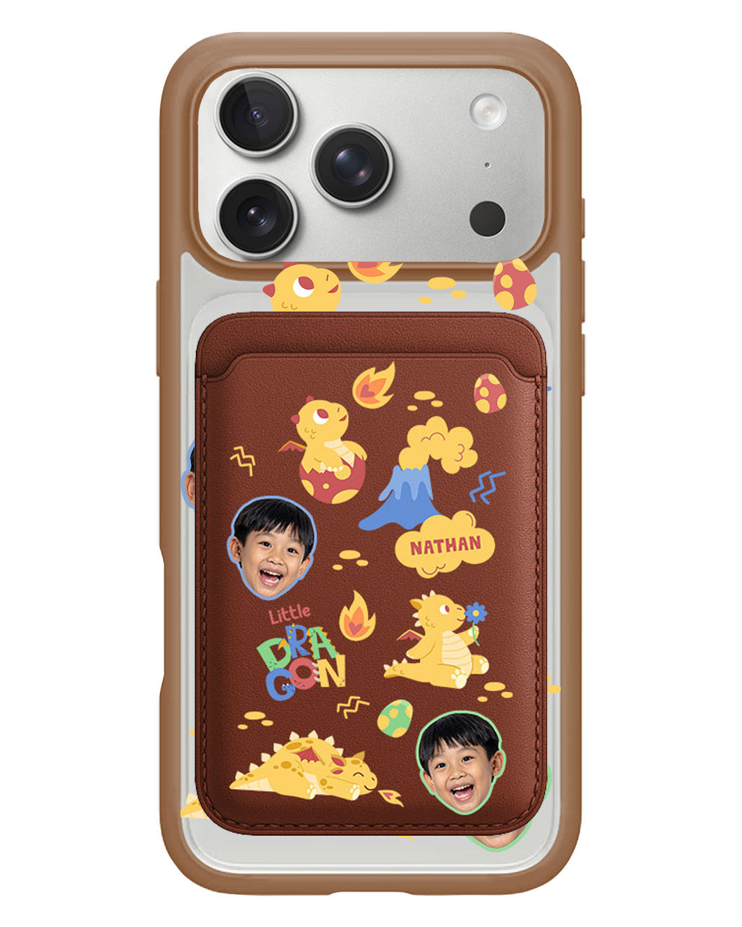 iPhone Magnetic Wallet Case - Face Grid Little Dragon