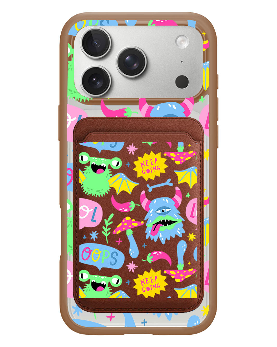 iPhone Magnetic Wallet Case - Monster Say Keep Going