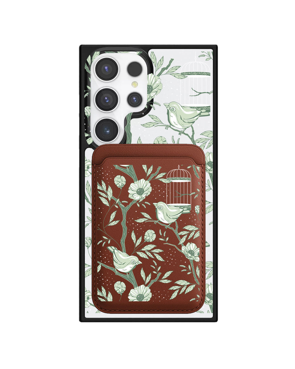 Android Magnetic Wallet Case - Lovebird Monochrome 4.0