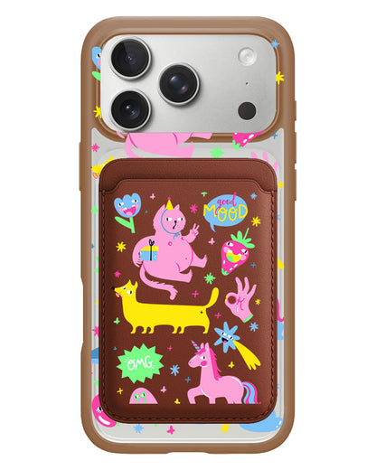 iPhone Magnetic Wallet Case - Monster Say Good Mood