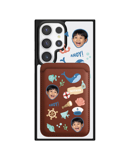 Android Magnetic Wallet Case - Face Grid Sailor