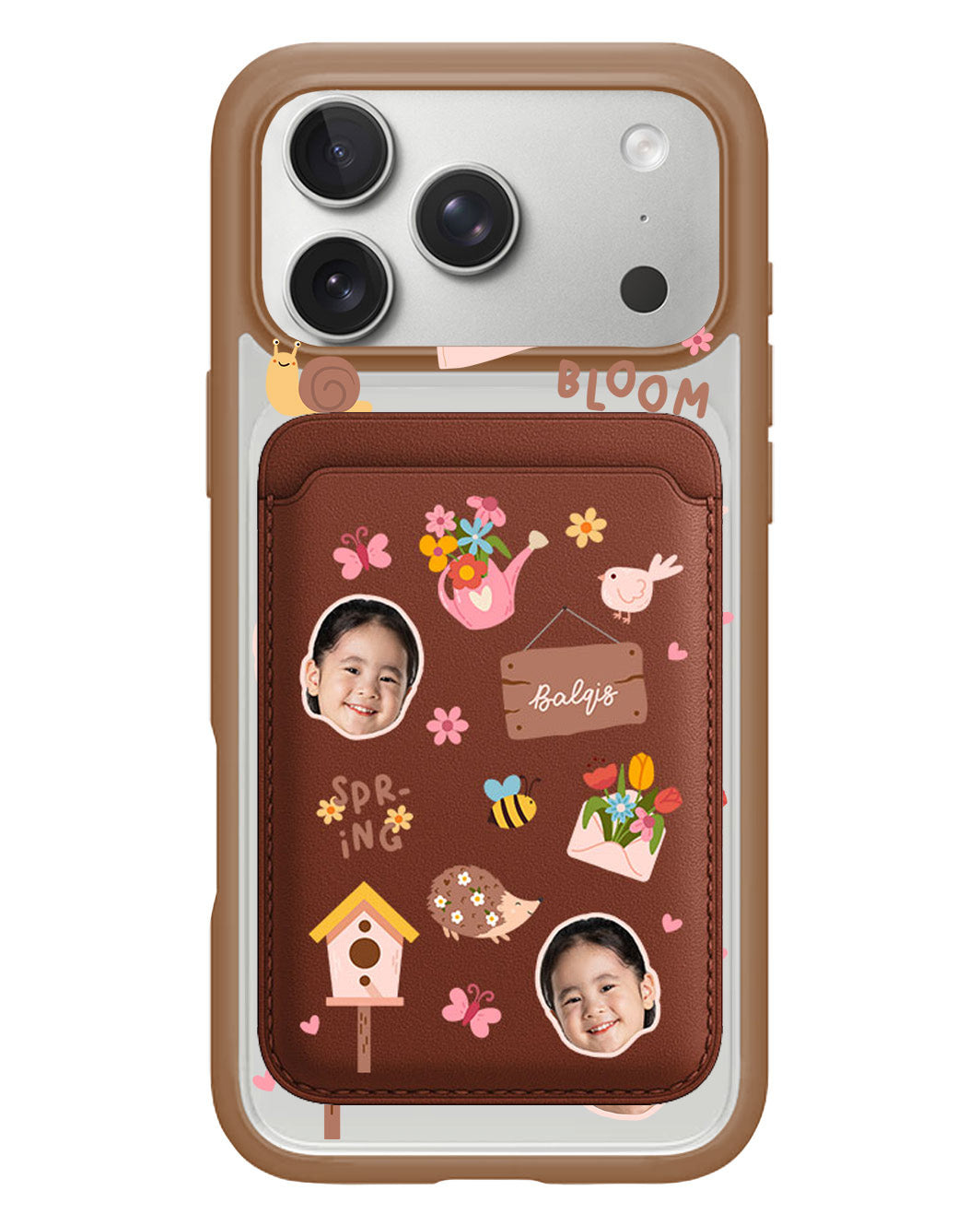 iPhone Magnetic Wallet Case - Face Grid Spring Bloom