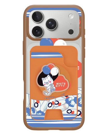iPhone Magpop Wallet - White Kitty