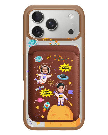 iPhone Magnetic Wallet Case - Face Grid Dream Astronaut