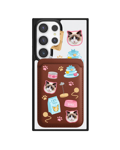Android Magnetic Wallet Case - Pet Grid Kitty Playtime
