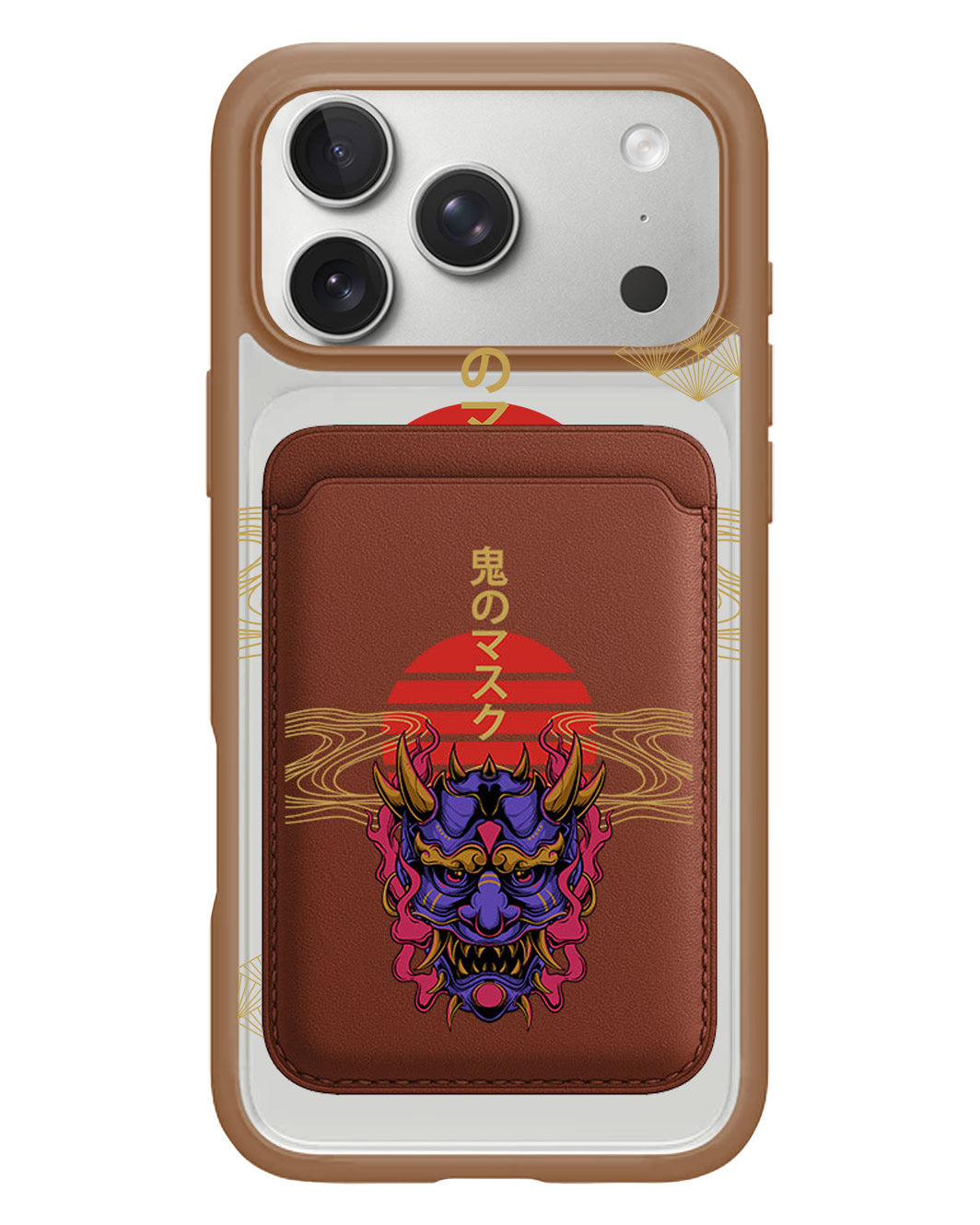 iPhone Magnetic Wallet Case - Oni Mask