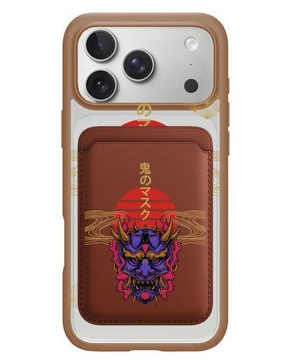 iPhone Magnetic Wallet Case - Oni Mask