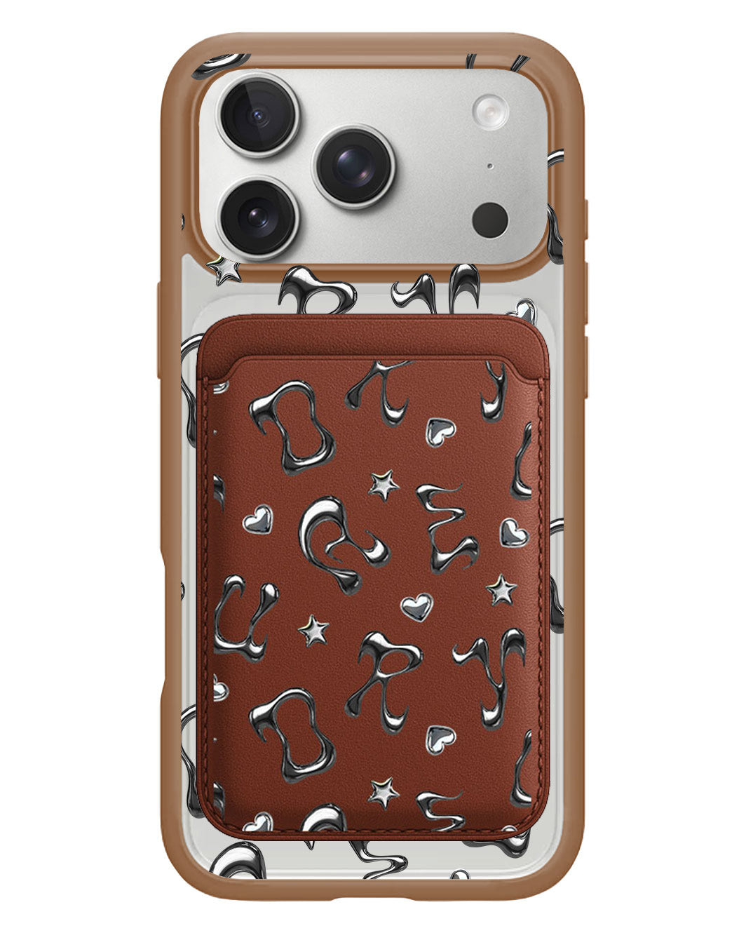iPhone Magnetic Wallet Case - Chrome Monogram 2.0