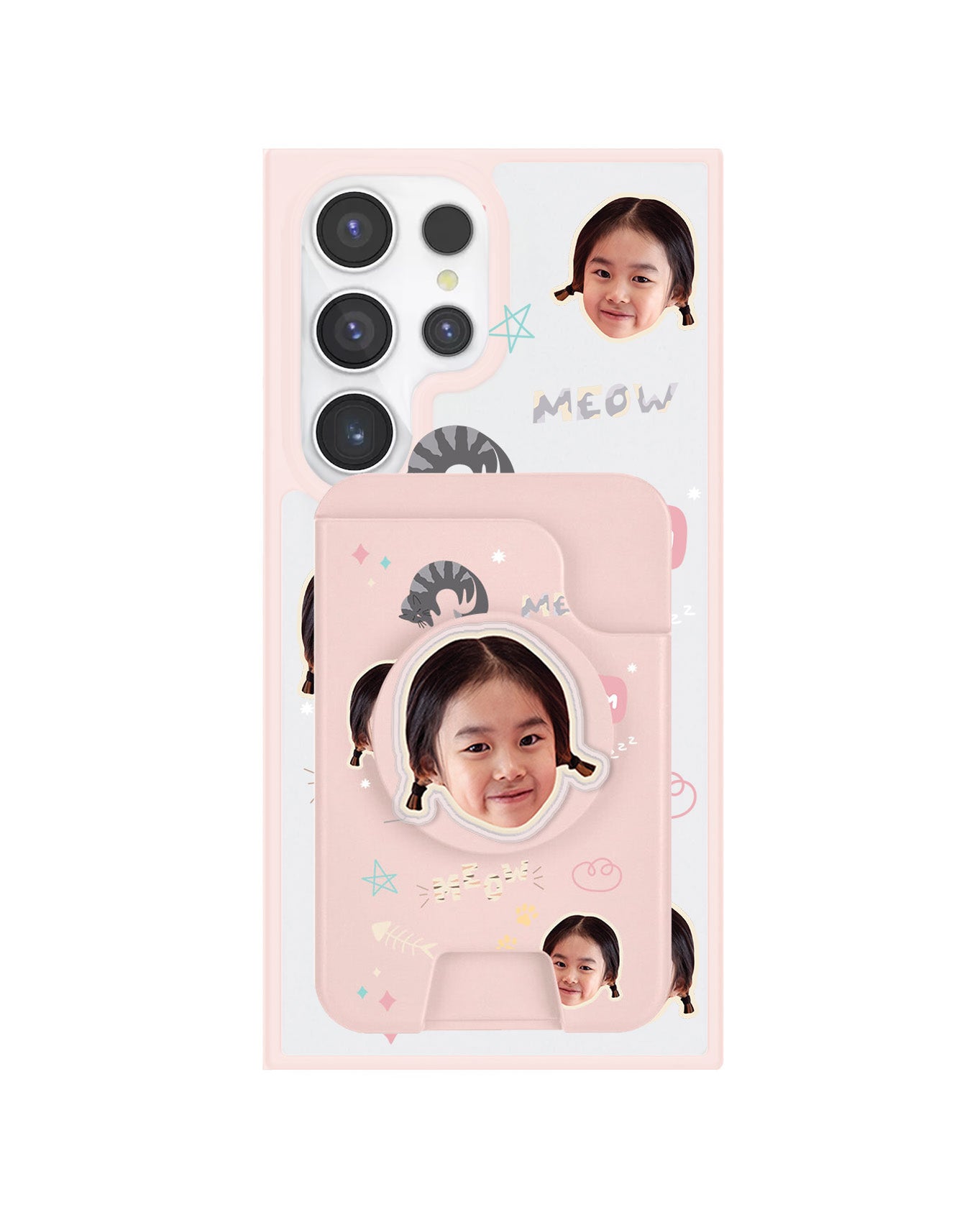 Android Magpop Wallet - Face Grid Kitty