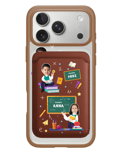 iPhone Magnetic Wallet Case - Face Grid Dream Teacher