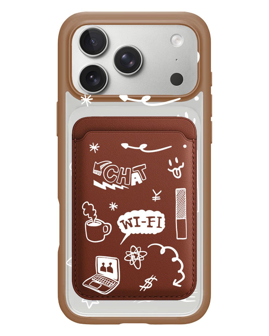 iPhone Magnetic Wallet Case - Social White
