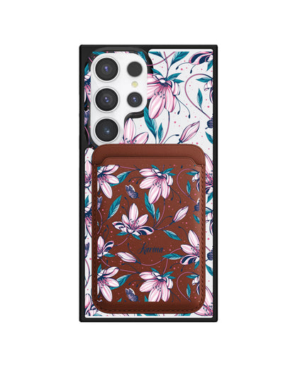 Android Magnetic Wallet Case - Pink Tulip