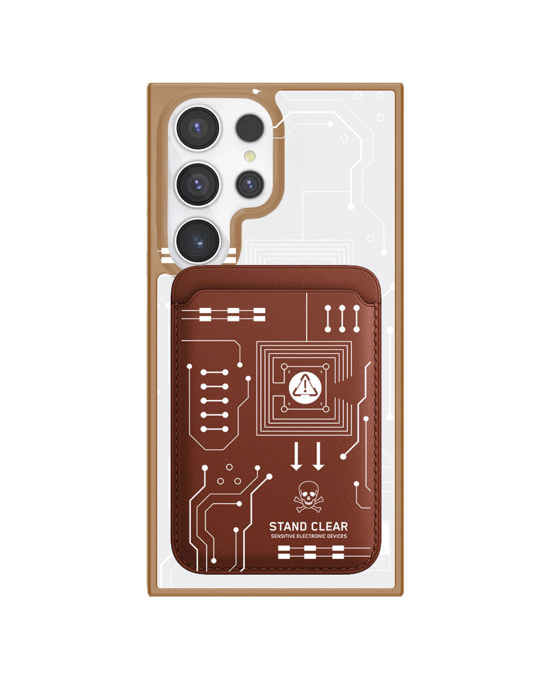 Android Magnetic Wallet Case - Circuit White