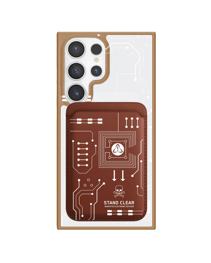 Android Magnetic Wallet Case - Circuit White