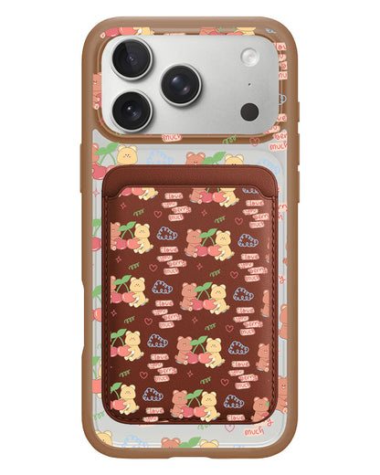 iPhone Magnetic Wallet Case - Cherry Bear