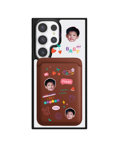 Android Magnetic Wallet Case - Face Grid