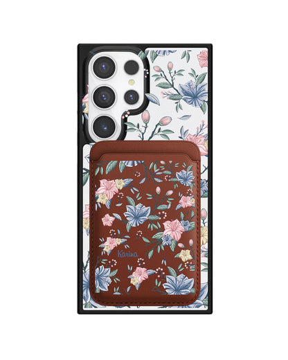 Android Magnetic Wallet Case - Pink & Blue Floral