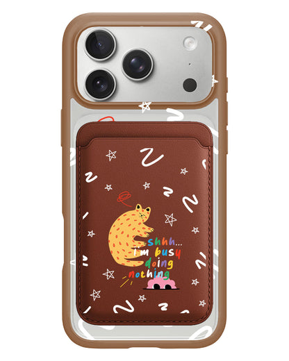 iPhone Magnetic Wallet Case - Busy Doing Nothing