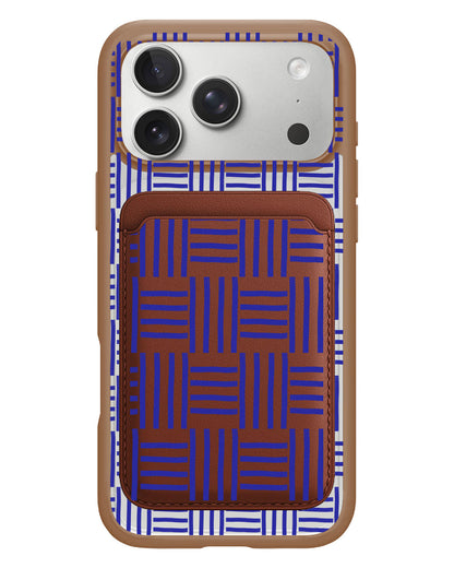 iPhone Magnetic Wallet Case - Naval Checkered