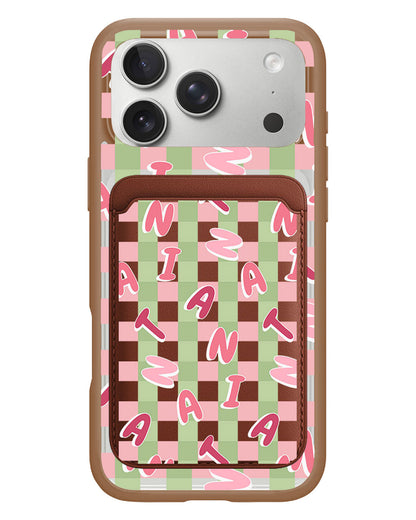 iPhone Magnetic Wallet Case - Checkered Monogram 4.0
