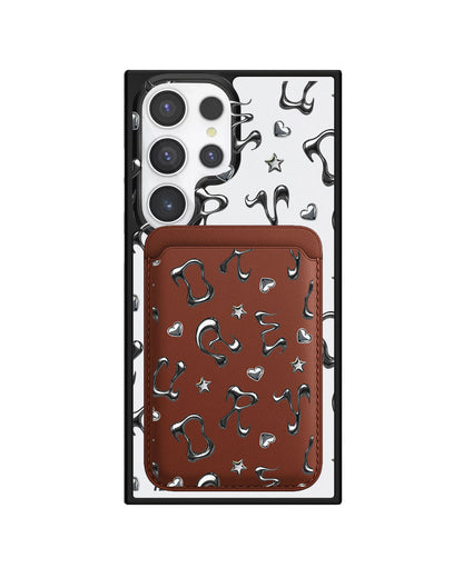 Android Magnetic Wallet Case - Chrome Monogram 2.0