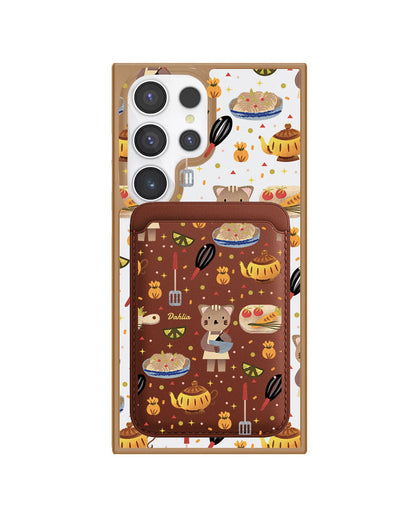 Android Magnetic Wallet Case - Cooking Cat