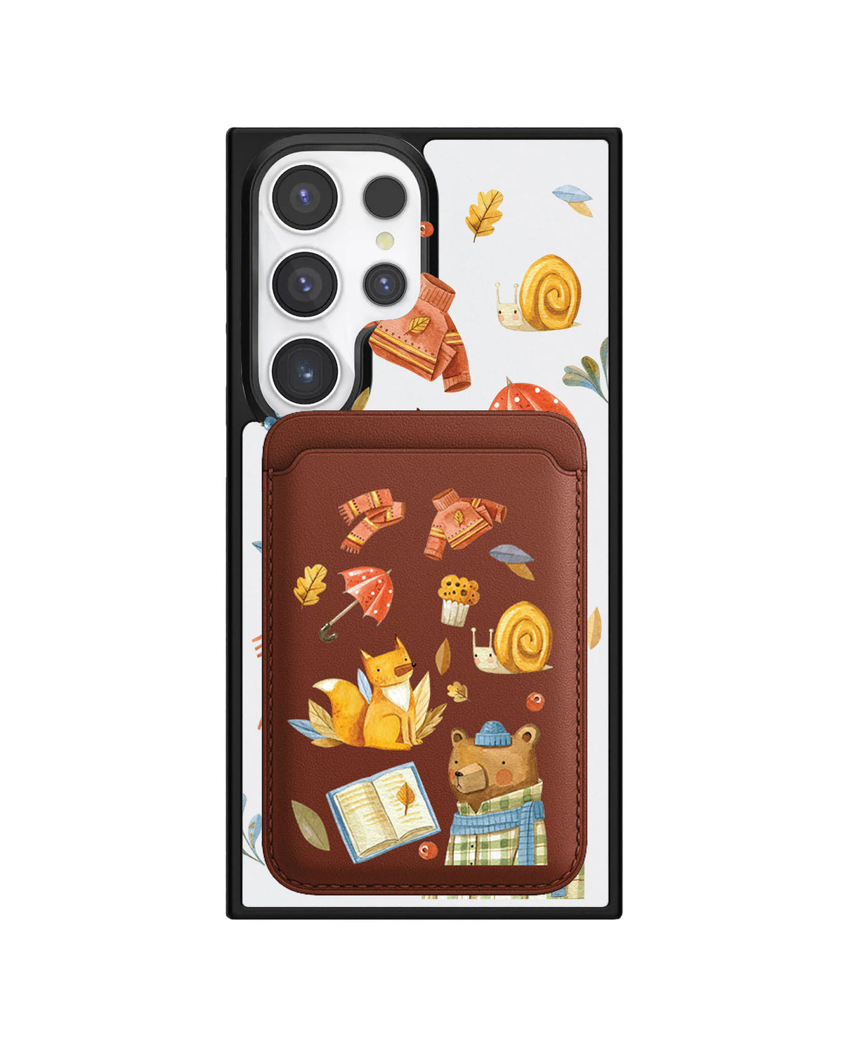 Android Magnetic Wallet Case - Bear & Fox