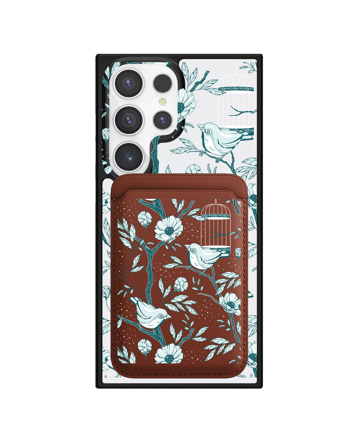 Android Magnetic Wallet Case - Lovebird Monochrome 6.0