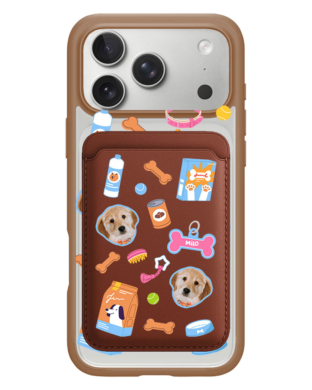 iPhone Magnetic Wallet Case - Pet Grid Puppy Sweet Treats