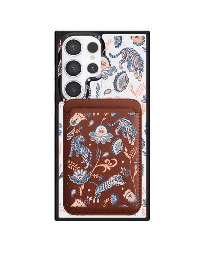 Android Magnetic Wallet Case - Tiger & Floral 5.0