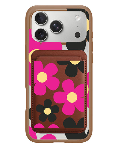 iPhone Magnetic Wallet Case - Daisy Hot Pink