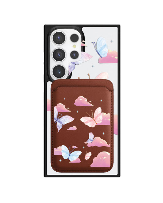 Android Magnetic Wallet Case - Butterfly & Clouds
