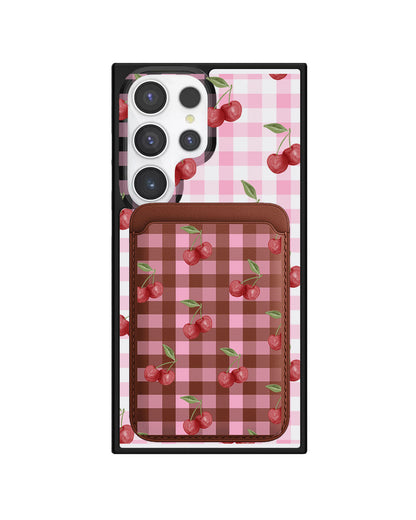 Android Magnetic Wallet Case - Cherry Tartan