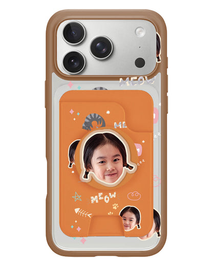 iPhone Magpop Wallet - Face Grid Kitty