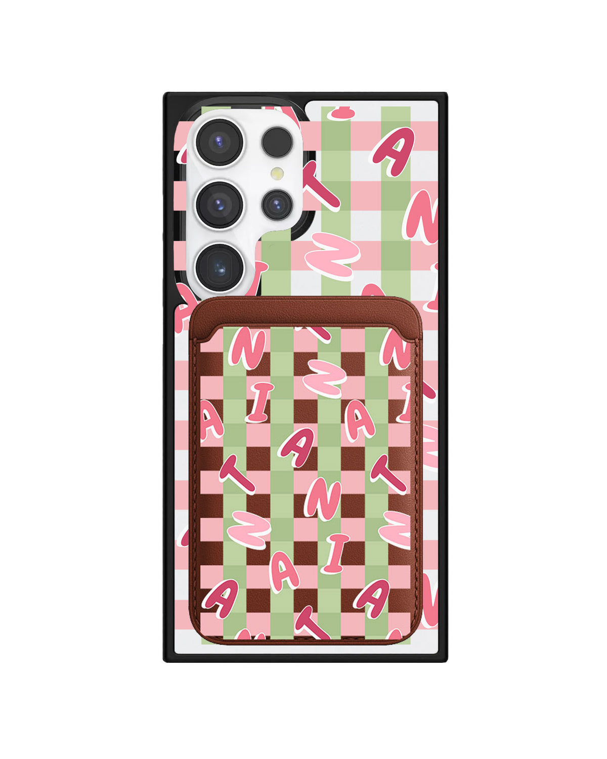 Android Magnetic Wallet Case - Checkered Monogram 4.0