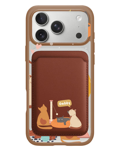 iPhone Magnetic Wallet Case - Playful Cat