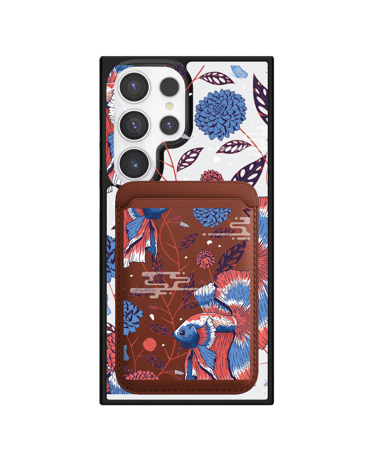 Android Magnetic Wallet Case - Fish & Floral 2.0